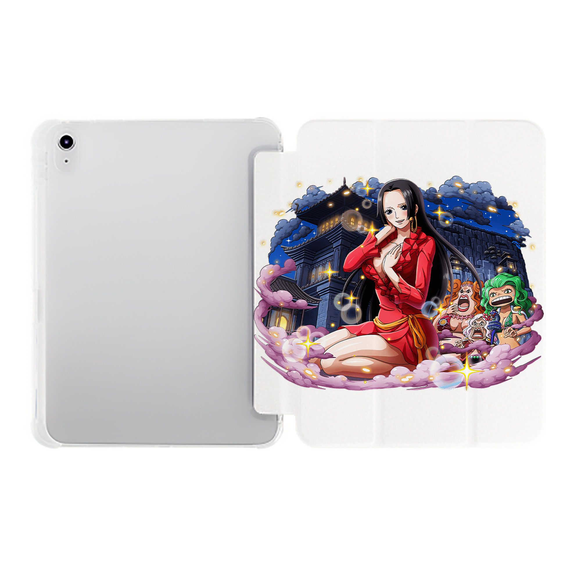 （画像用） ワンピース ボア・ハンコック ONE PIECE Boa·Hancock IPad ケース ペン収納付き 三つ折りスタンド PUレザー×シリコン 対応機種9.5/10.5/10.9インチ